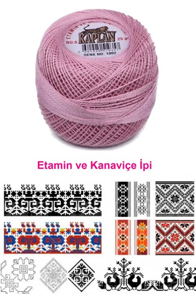 Kaplan Etamin Ve Kanaviçe İpi 8 No Kod/Renk: 1002 - Royaleks