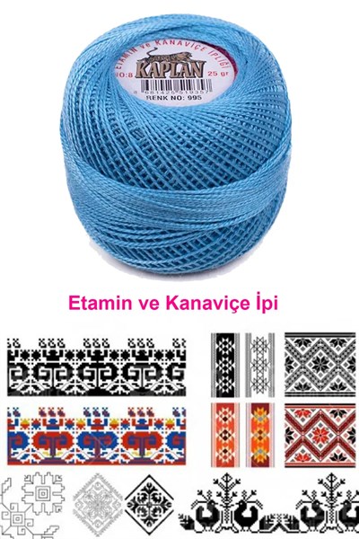 Kaplan Etamin Ve Kanaviçe İpi 8 No Kod/Renk: 995 - Royaleks