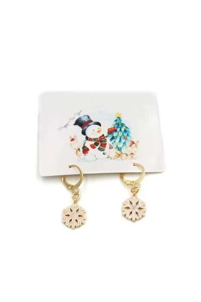 Kar Tanesi Yılbaşı Küpe - Altın