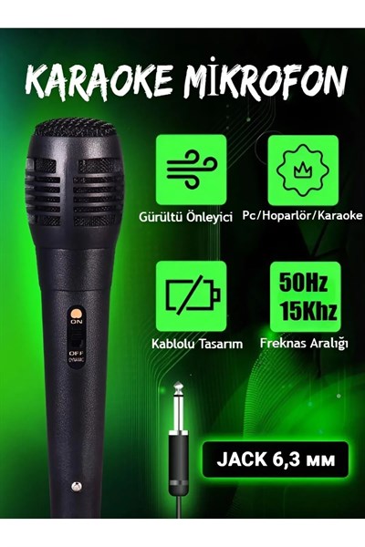 Karaoke Mikrofon Kablolu Mikrofon 6.5 Mm Karaoke Mikrofonu