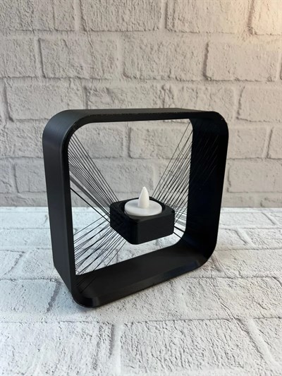 Kare Askılı Mumluk Duvara Asılan Şık Dekoratif Mumluk 16×16 cm