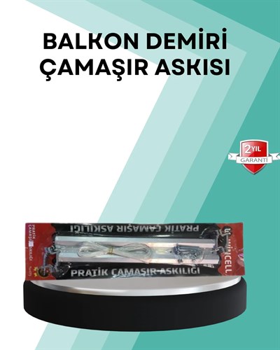 Kare Küpeşte Uyumlu Balkon Çamaşır Askısı 25x60 cm Beyaz Pratik