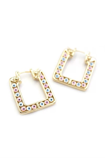 Kare Nazar Küpe - Altın