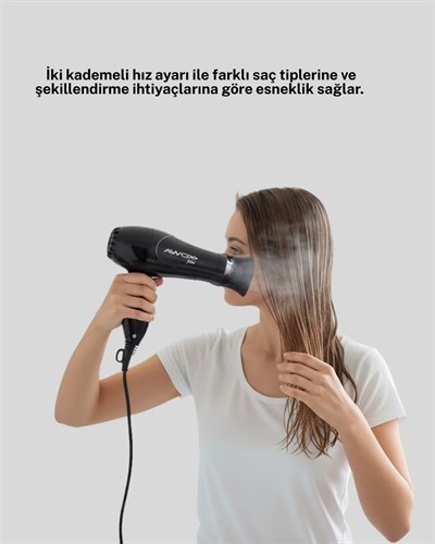 Katlanabilir Fön Makinesi Çift Isı ve Hız Ayarlı