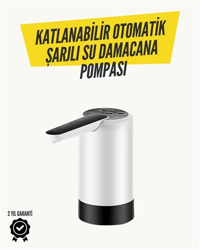 Katlanabilir Şarjlı Damacana Su Pompası Pratik Kullanım