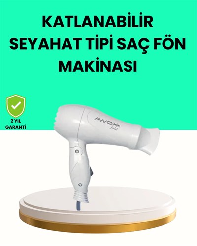Katlanabilir Seyahat Tipi Saç Kurutma Makinesi Çift Kademeli Ayar