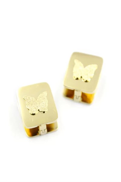 Kelebek Çelik Küpe - Altın