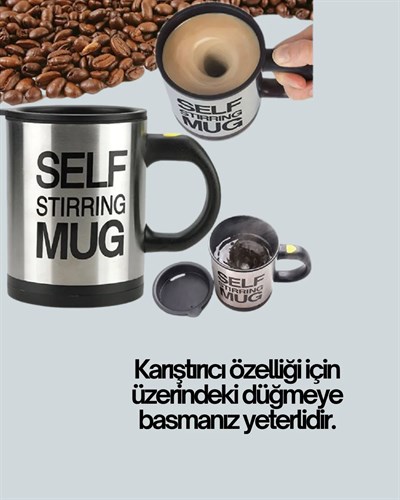 Kendi Kendini Karıştıran Termos Kupa | Güçlü Motor ve Çift Katmanlı Isı Koruma