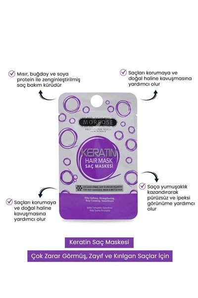 Keratin Saç Maskesi 25 ML (24 ADET) - Yıpranmış Saçlar İçin - mrfs