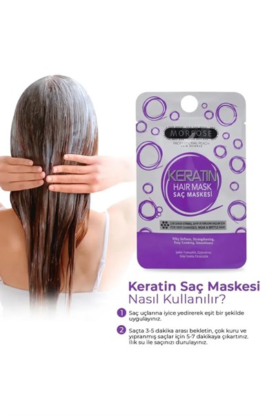 Keratin Saç Maskesi 25 ML (24 ADET) - Yıpranmış Saçlar İçin - mrfs