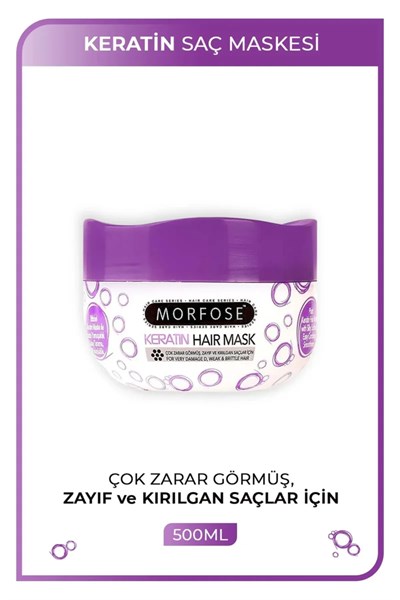 Keratin Saç Maskesi 500 ML  - Yıpranmış Saçlar için - mrfs