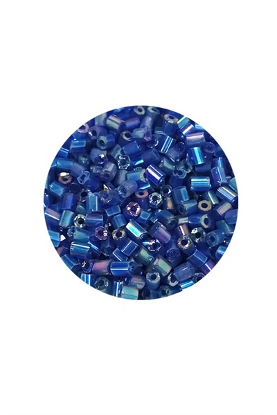 Kesme Cam Boncuk 2mm - 20 Gram - Koyu Mavi -BNC344