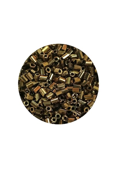 Kesme Cam Boncuk 2mm - 20 Gram - Metalik Sarı -BNC342