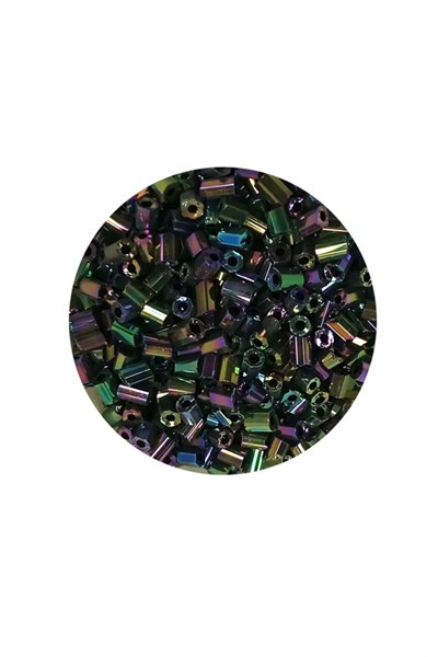 Kesme Cam Boncuk 2mm - 20 Gram - Parlak Alacalı -BNC304