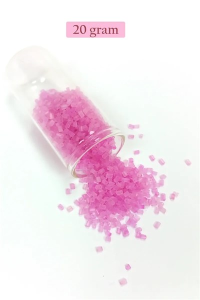 Kesme Cam Boncuk 2mm - 20 Gram - Şeffaf Mat Pembe -BNC329