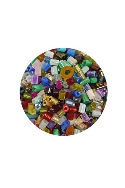 Kesme Cam Boncuk 2mm - 60 Gram - Karışık Renkli - BNC357