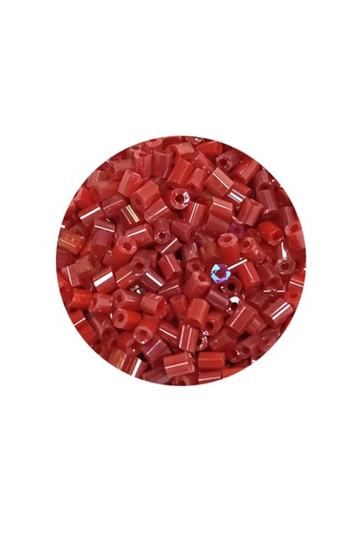 Kesme Cam Boncuk 2mm - 60 Gram - Koyu Kırmızı - BNC370