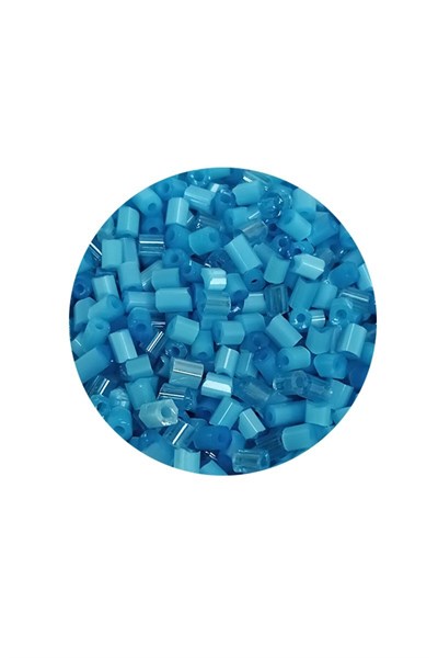 Kesme Cam Boncuk 2mm - 60 Gram - Mat Mavi - BNC386