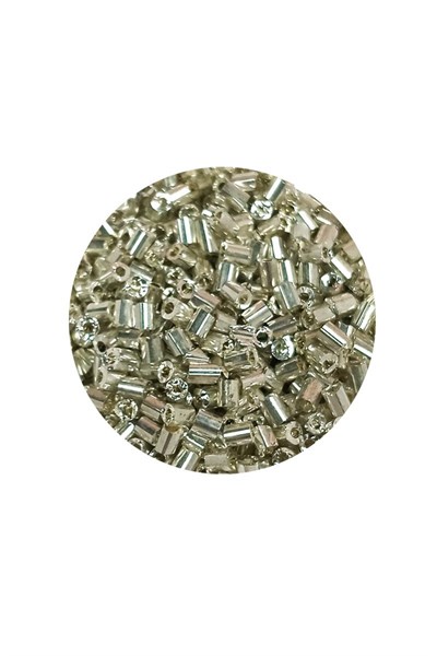 Kesme Cam Boncuk 2mm - 60 Gram - Parlak Gümüş - BNC376
