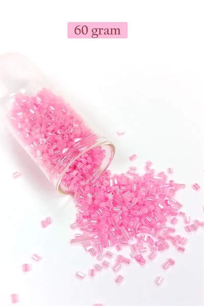 Kesme Cam Boncuk 2mm - 60 Gram - Pembe - BNC371