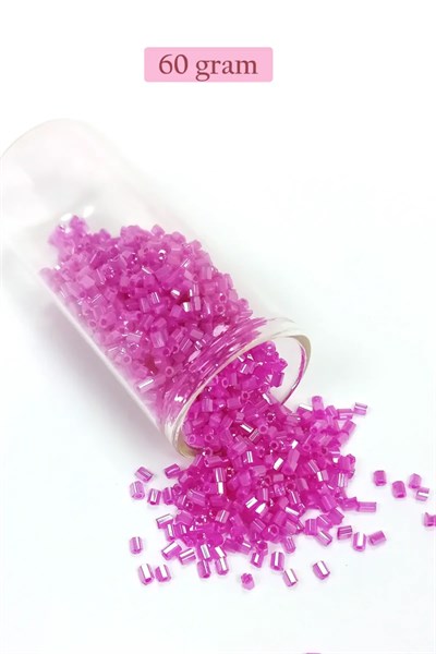 Kesme Cam Boncuk 2mm - 60 Gram - Şeffaf Fuşya - BNC363