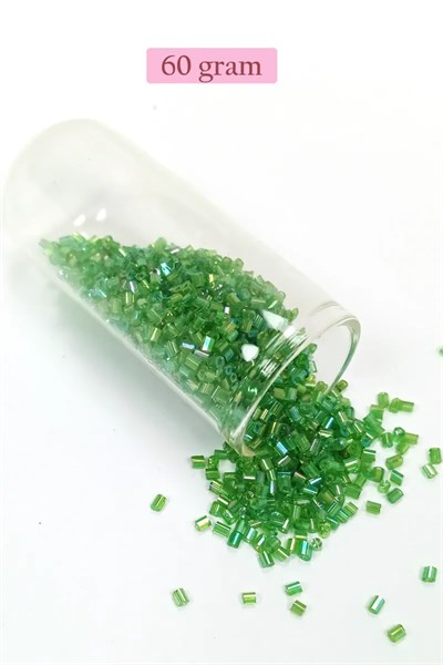 Kesme Cam Boncuk 2mm - 60 Gram - Şeffaf Yeşil - BNC355
