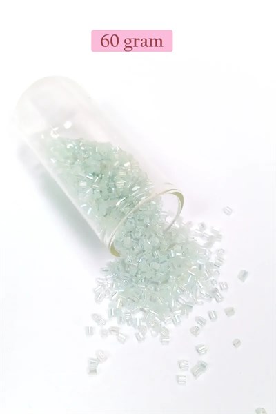 Kesme Cam Boncuk 2mm - 60 Gram - Şeffaf Beyaz - BNC368