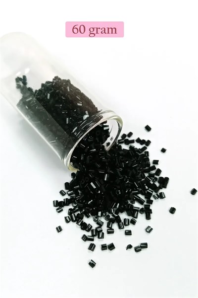 Kesme Cam Boncuk 2mm - 60 Gram - Siyah - BNC360