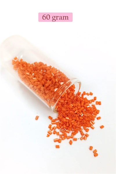 Kesme Cam Boncuk 2mm - 60 Gram - Turuncu - BNC353