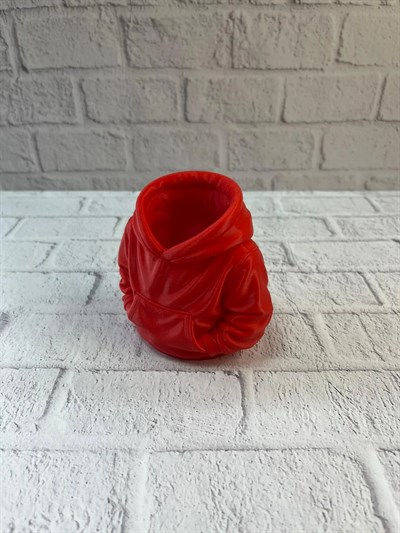 Kırmızı Hoodie Kalemlik 10x10 cm Masa Üstü Düzenleyici