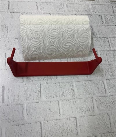 Kırmızı Peçete Tutucu Duvara Monte Pratik Kağıt Havlu Askısı