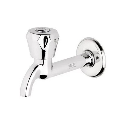 Klasik Musluk Uzun Başlık Kırmızı Sıcak Su Topbaş Topaç Koç Başlık Duvardan Tek Giriş Aynasız