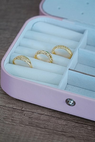 Kombin Yüzük Seti 3 Adet Birden Gold Renk