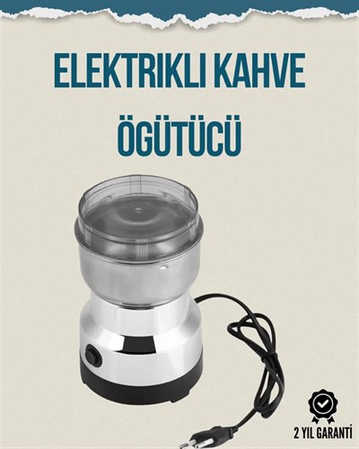 Kompakt Elektrikli Kahve ve Baharat Öğütücü | 14500 Devir, Şeffaf Kapaklı, Hediye İçin İdeal