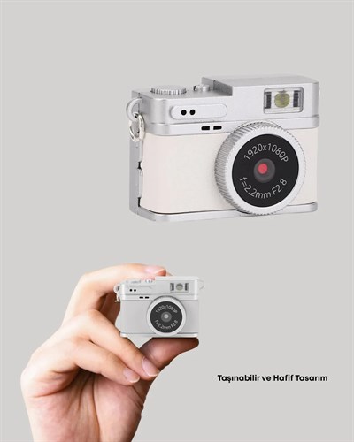 Kompakt Mini Kamera Retro Tasarım 128GB Hafıza 1080P Video