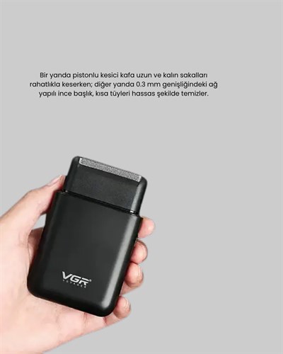 Kompakt Şarjlı Tıraş Makinesi Çift Yönlü Bıçaklı 45 Dakika Kullanım Süreli