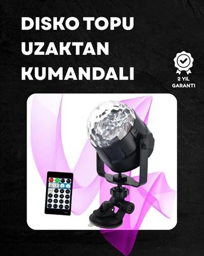 Kompakt Tasarımlı, Döner Renkli LED Disko Topu - Ev ve Profesyonel Kullanım