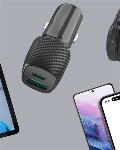 Kompakt Tasarımlı Type-C + USB Girişli Araç Şarj Başlığı