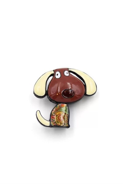 Köpek Broş - Kahverengi