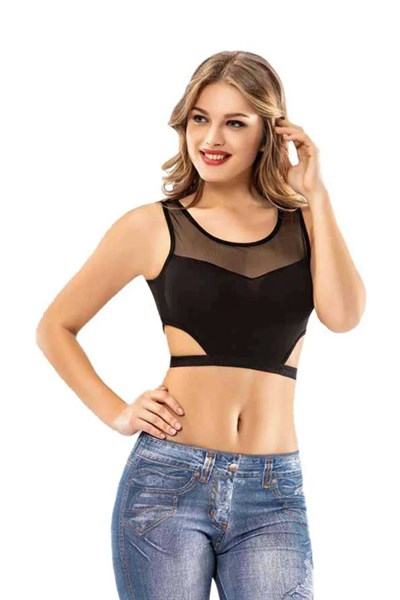 Kota 6 Adet Siyah Tül Modelli Çapraz İpli Büstiyer