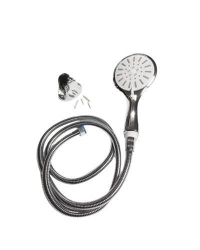 Krem Duş Başlığı Seti 4 Kademeli El Duşu Spiral Hortumlu Banyo Seti