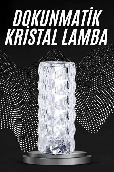 Kristal Lamba Masa Lambası Şarjlı Masa Lambası Dokunmatik Sensör Usb Şarjlı