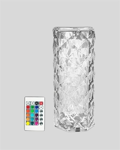Kristal RGB LED Masa Lambası – Renkli Kumandalı Işık, Dekoratif ve Enerji Tasarruflu