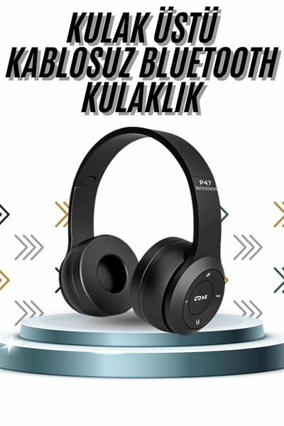 Kulak Üstü Bluetooth Kulaklık Yüksek Ses Kaliteli Ayarlanabilir
