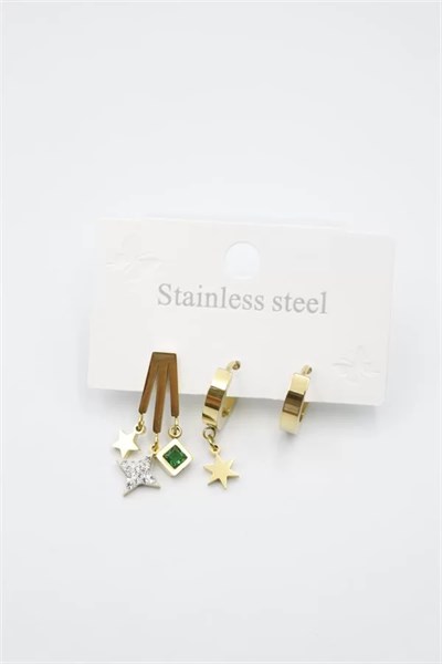 Kutup Yıldızı Çoklu Küpe - Altın