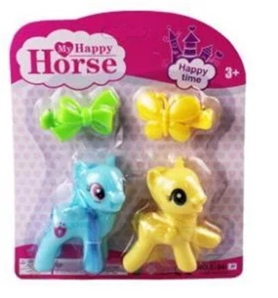L-34-10 - PONY 2 Lİ FİGÜR SET TOKALI KARTELA