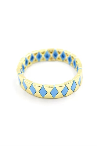 Lastikli Porselen Bilezik - Mavi