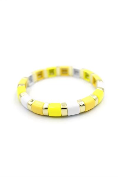 Lastikli Porselen Bilezik - Sarı