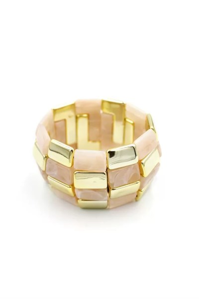 Lastikli Taşlı Bilezik - Pembe