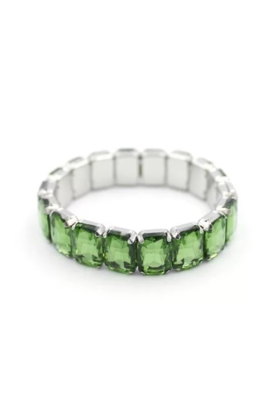 Lastikli Taşlı Bilezik - Yeşil